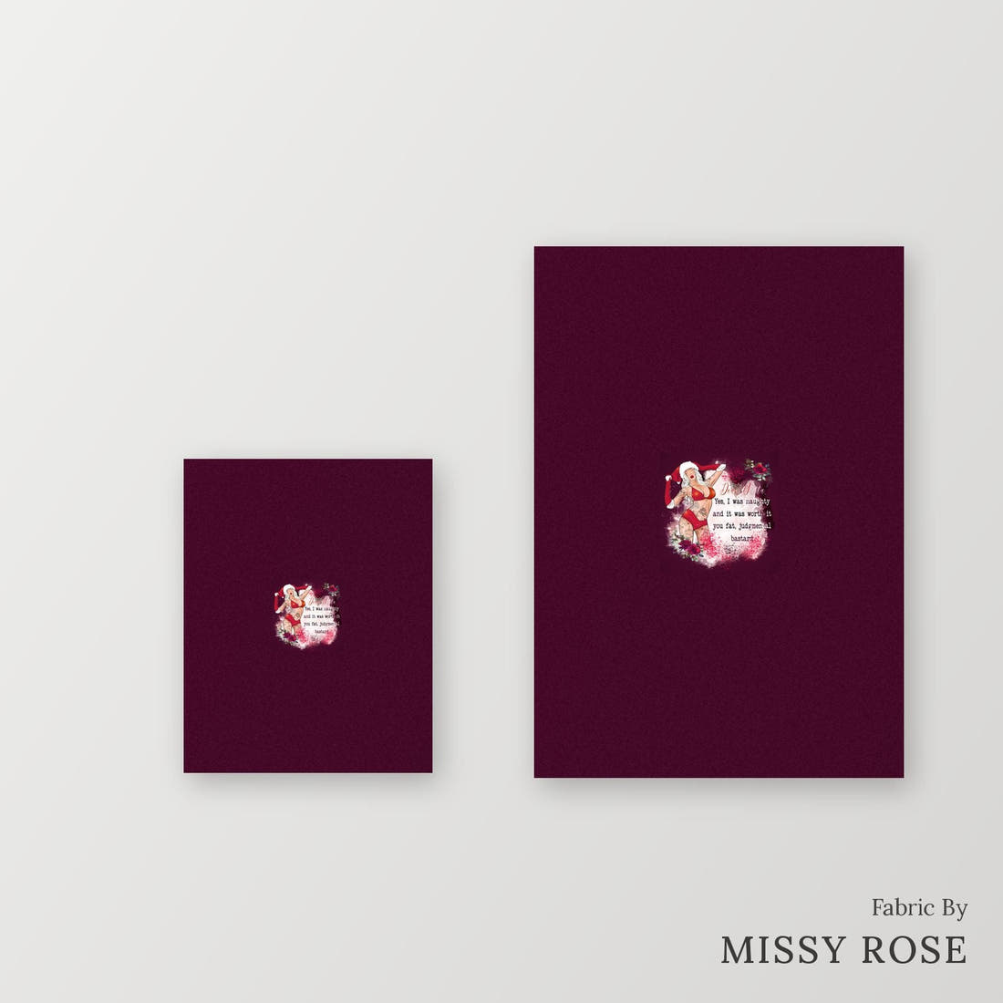 Profanity Fabric Panel 138 – universal and adult panel sizes side by side | Fabric by Missy Rose