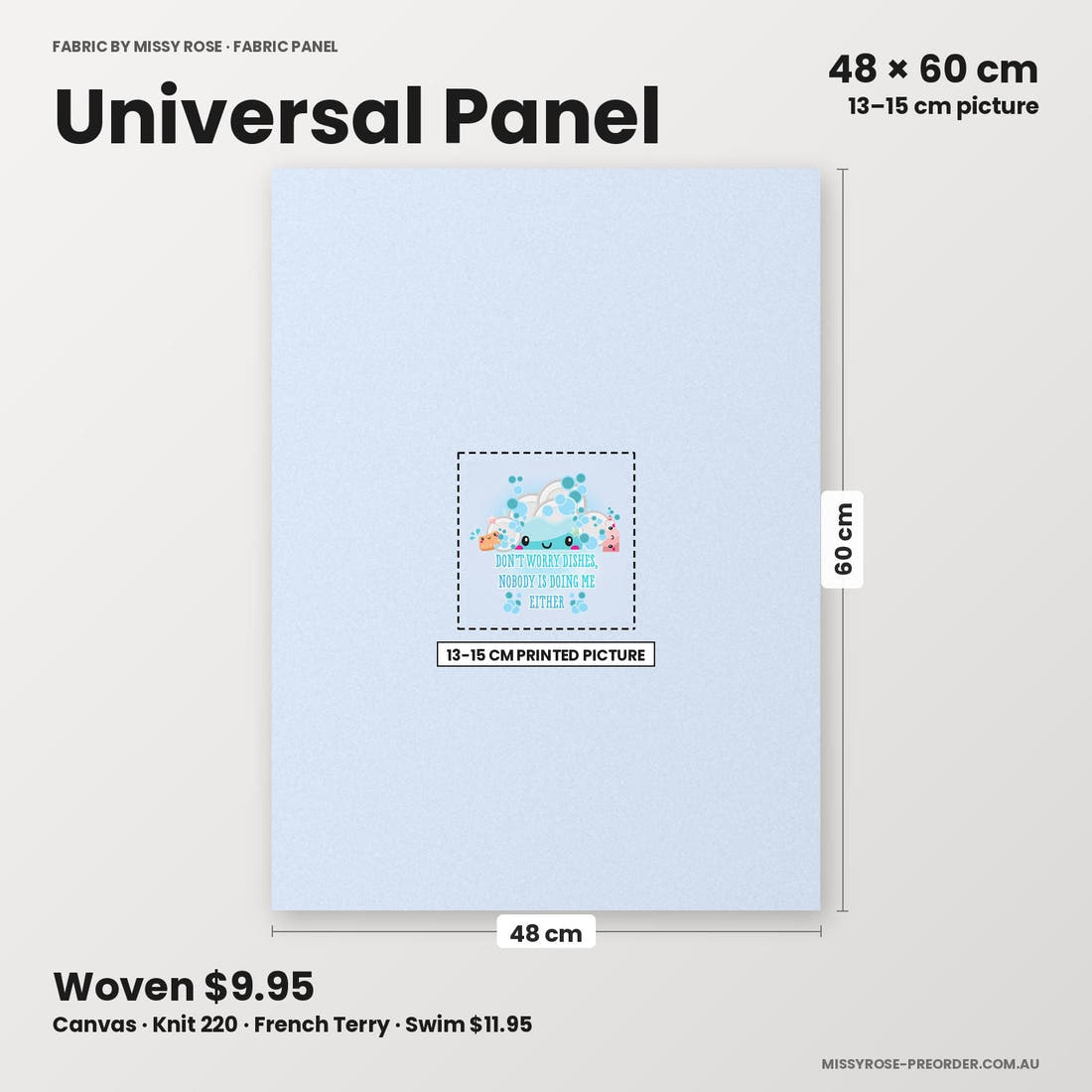 Profanity Fabric Panel 139 universal panel sizing – 13–15 cm printed picture on 48 × 60 cm fabric | Fabric by Missy Rose
