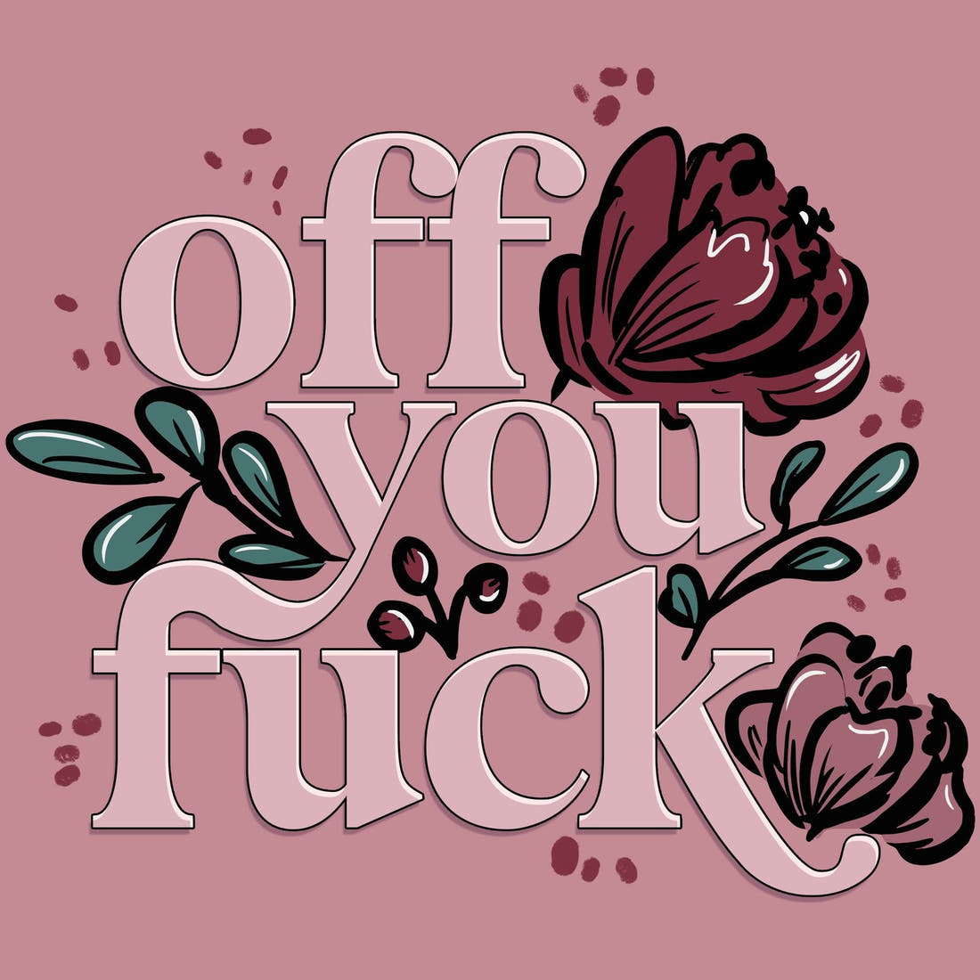Profanity Fabric Panel 14 – full artwork close-up of the printed picture | Fabric by Missy Rose