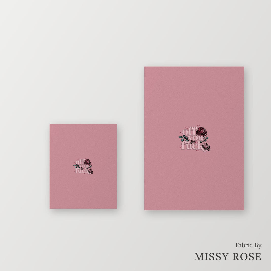 Profanity Fabric Panel 14 – universal and adult panel sizes side by side | Fabric by Missy Rose