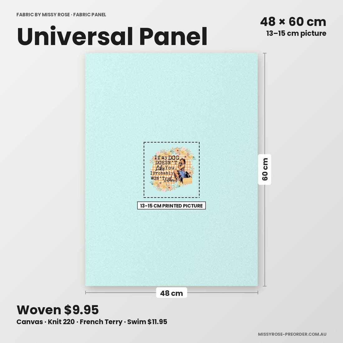 Profanity Fabric Panel 140 universal panel sizing – 13–15 cm printed picture on 48 × 60 cm fabric | Fabric by Missy Rose
