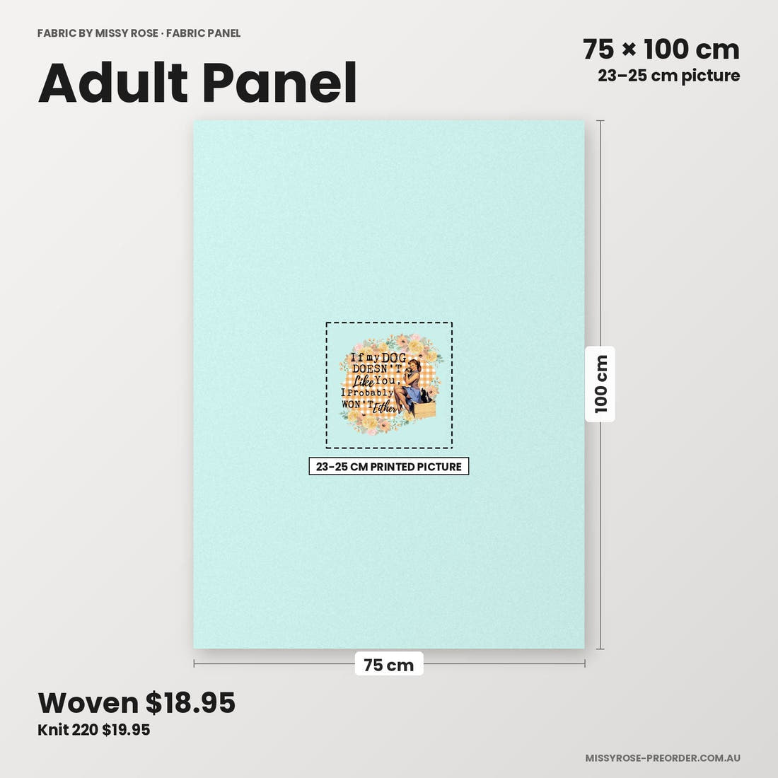 Profanity Fabric Panel 140 adult panel sizing – 23–25 cm printed picture on 75 × 100 cm fabric | Fabric by Missy Rose