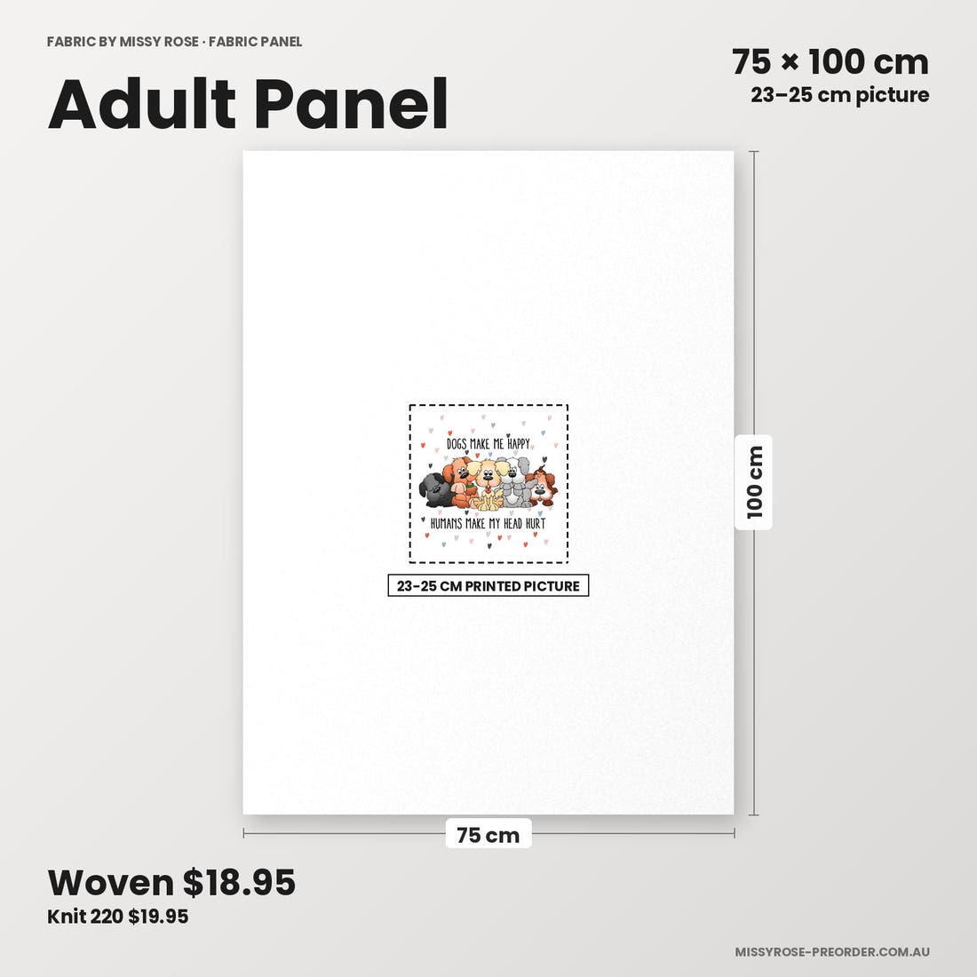 Profanity Fabric Panel 141 adult panel sizing – 23–25 cm printed picture on 75 × 100 cm fabric | Fabric by Missy Rose