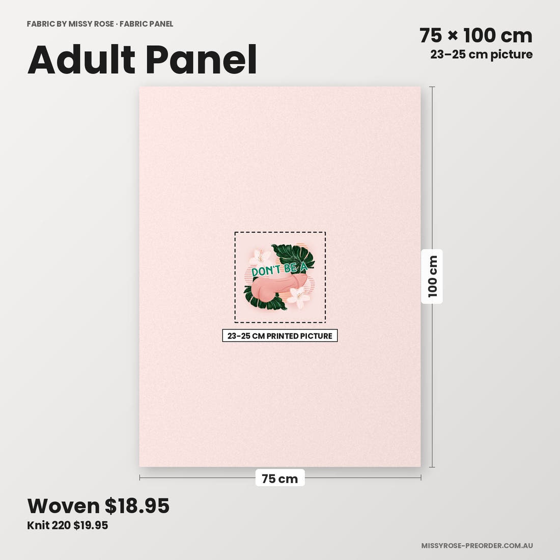 Profanity Fabric Panel 143 adult panel sizing – 23–25 cm printed picture on 75 × 100 cm fabric | Fabric by Missy Rose