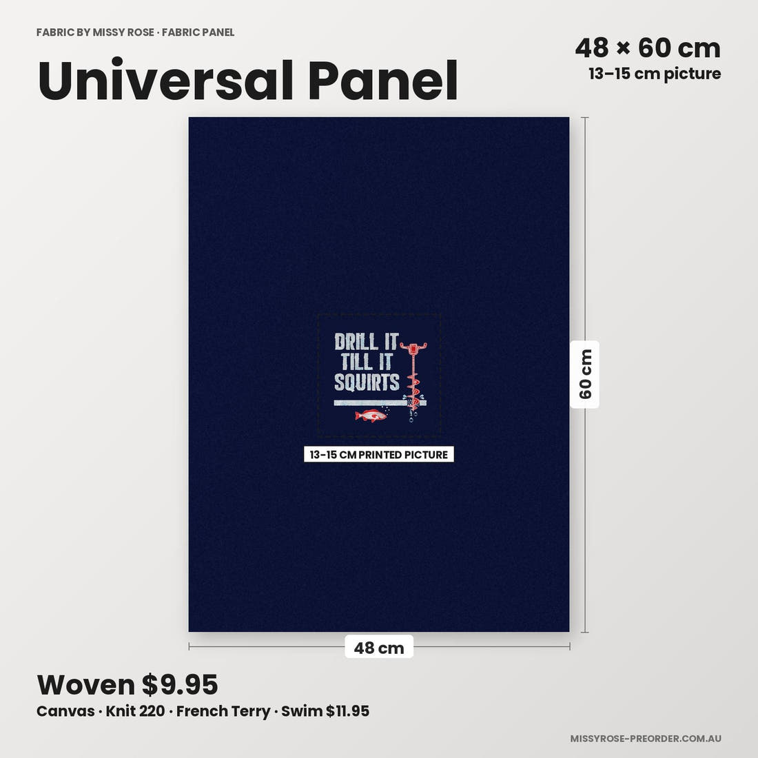 Profanity Fabric Panel 144 universal panel sizing – 13–15 cm printed picture on 48 × 60 cm fabric | Fabric by Missy Rose