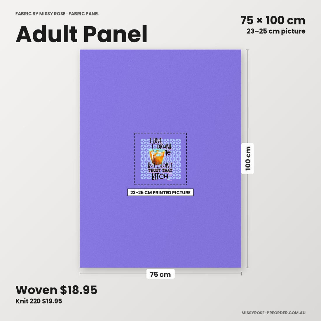 Profanity Fabric Panel 145 adult panel sizing – 23–25 cm printed picture on 75 × 100 cm fabric | Fabric by Missy Rose