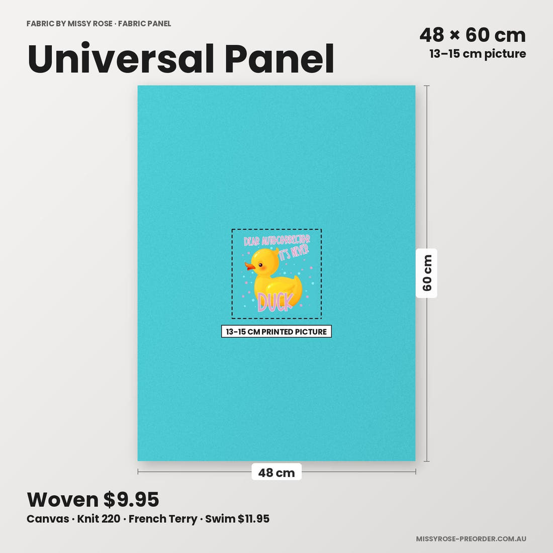 Profanity Fabric Panel 147 universal panel sizing – 13–15 cm printed picture on 48 × 60 cm fabric | Fabric by Missy Rose