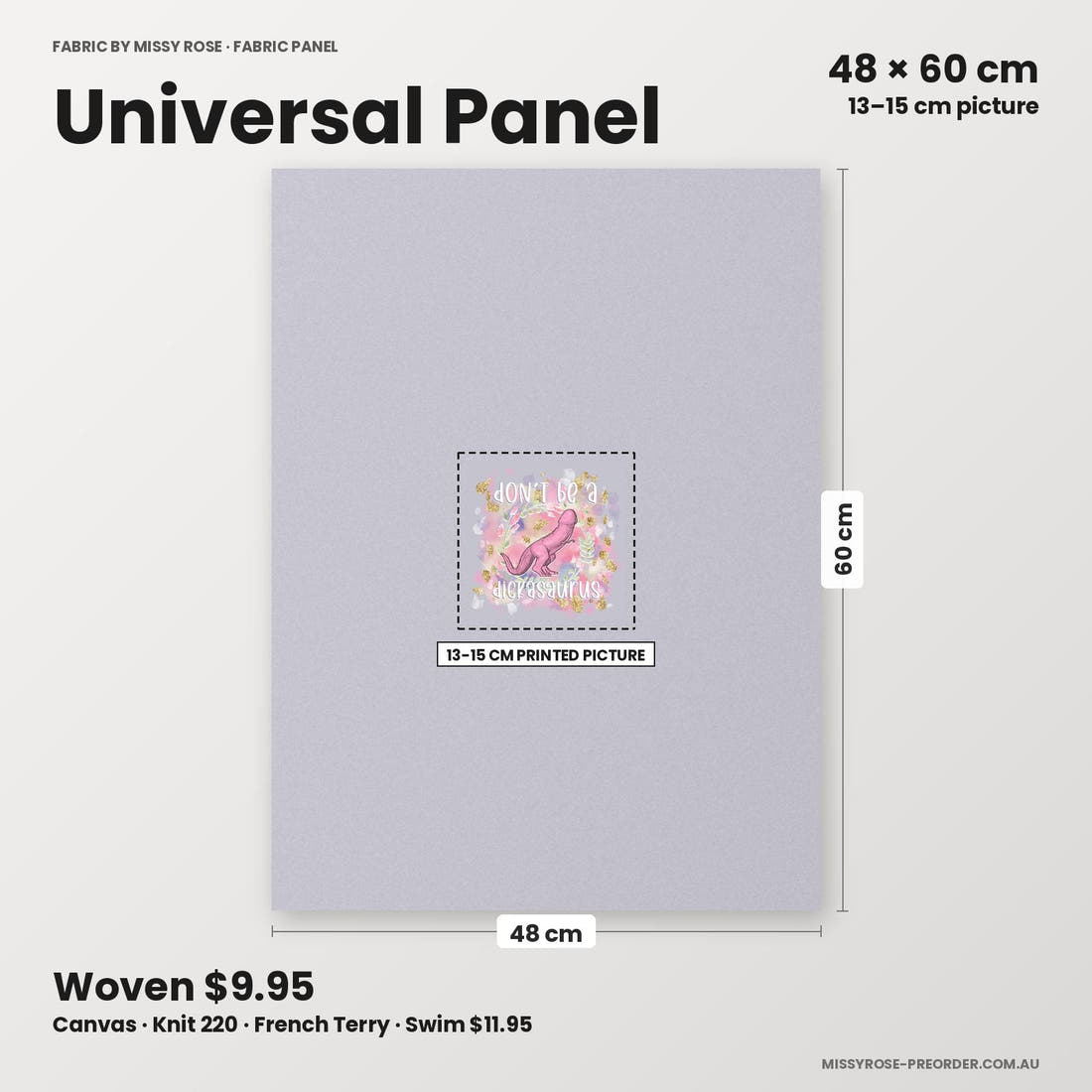 Profanity Fabric Panel 148 universal panel sizing – 13–15 cm printed picture on 48 × 60 cm fabric | Fabric by Missy Rose