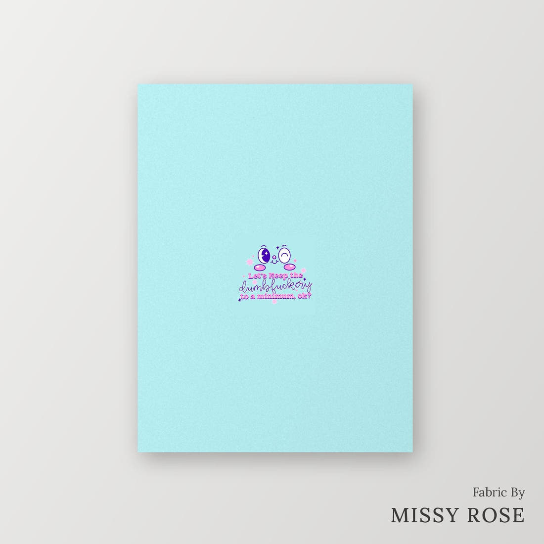 Profanity Fabric Panel 149 – printed fabric panel with centred picture, custom printed to order | Fabric by Missy Rose
