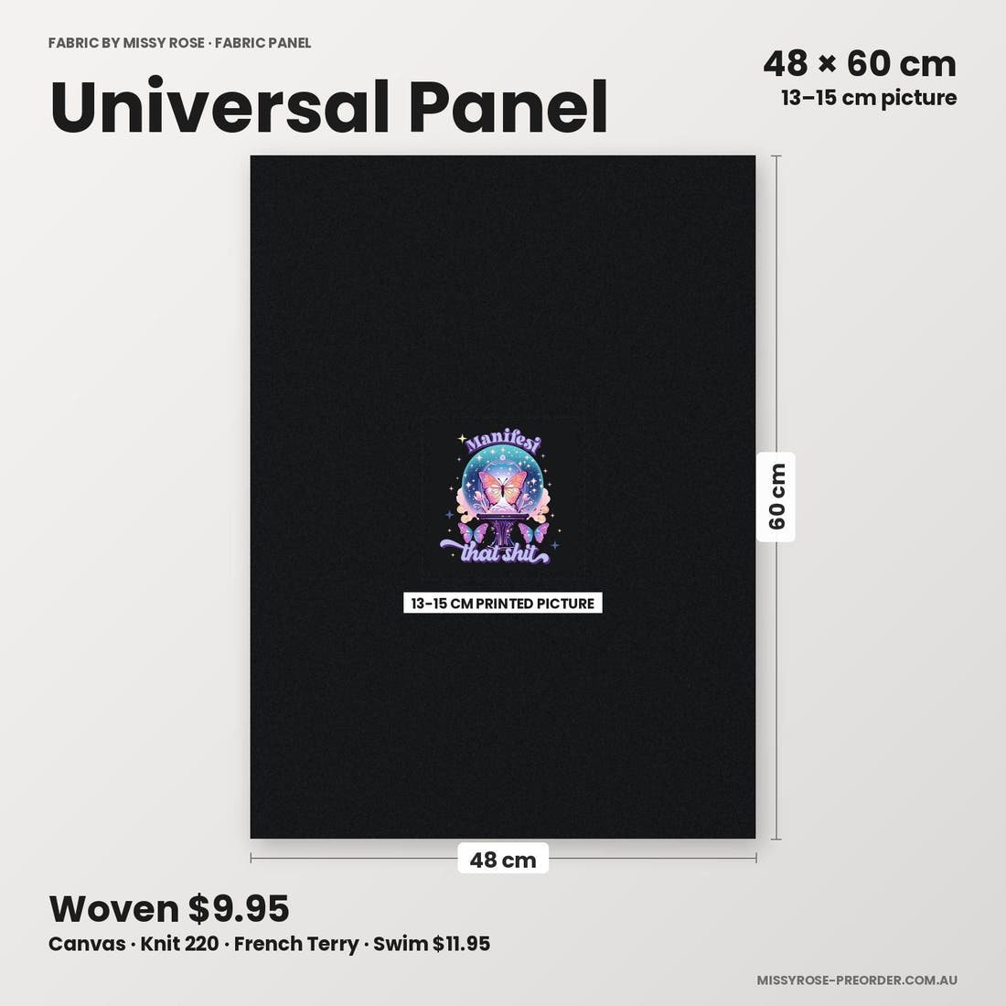 Profanity Fabric Panel 15 universal panel sizing – 13–15 cm printed picture on 48 × 60 cm fabric | Fabric by Missy Rose