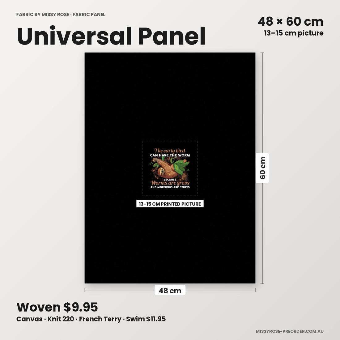 Profanity Fabric Panel 150 universal panel sizing – 13–15 cm printed picture on 48 × 60 cm fabric | Fabric by Missy Rose
