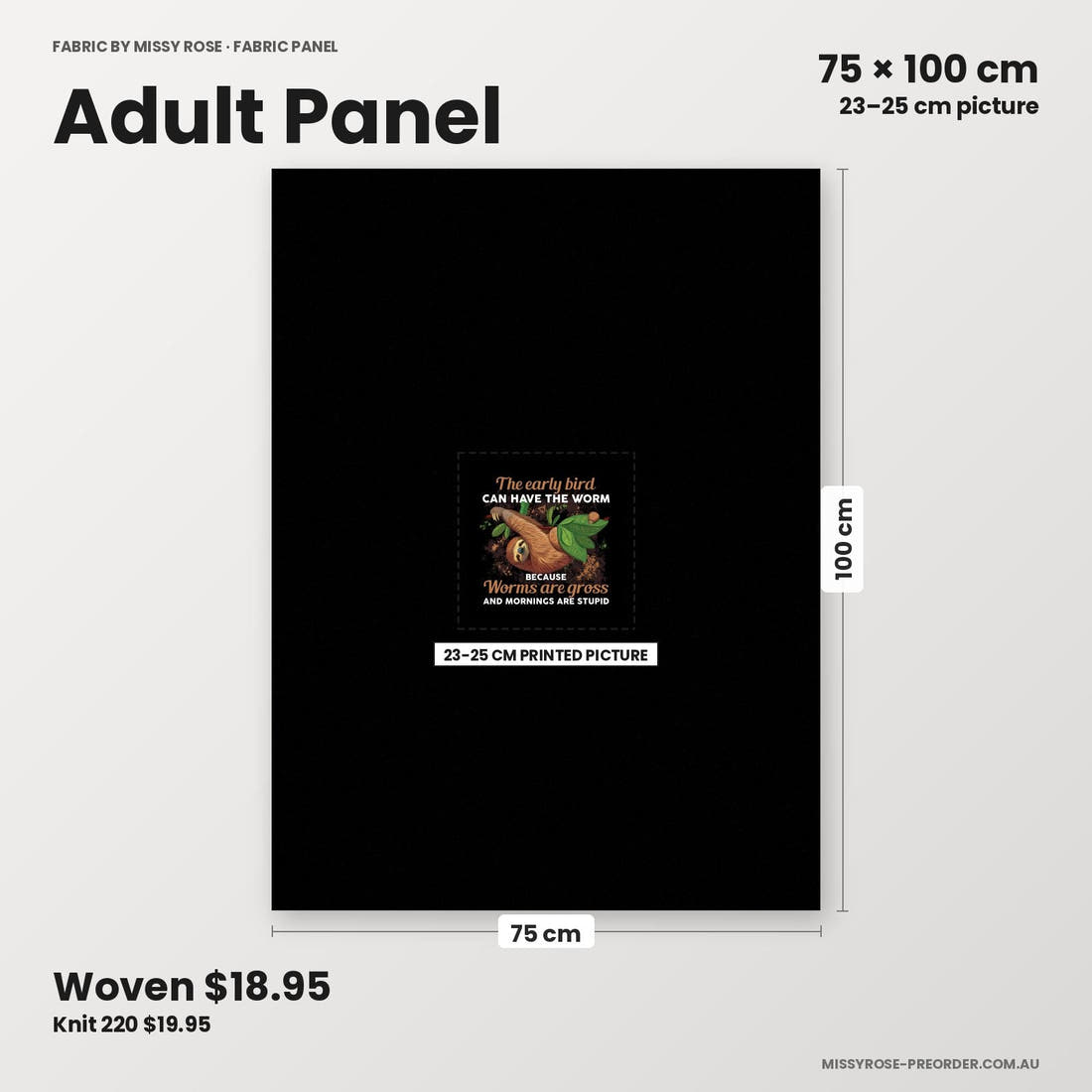 Profanity Fabric Panel 150 adult panel sizing – 23–25 cm printed picture on 75 × 100 cm fabric | Fabric by Missy Rose