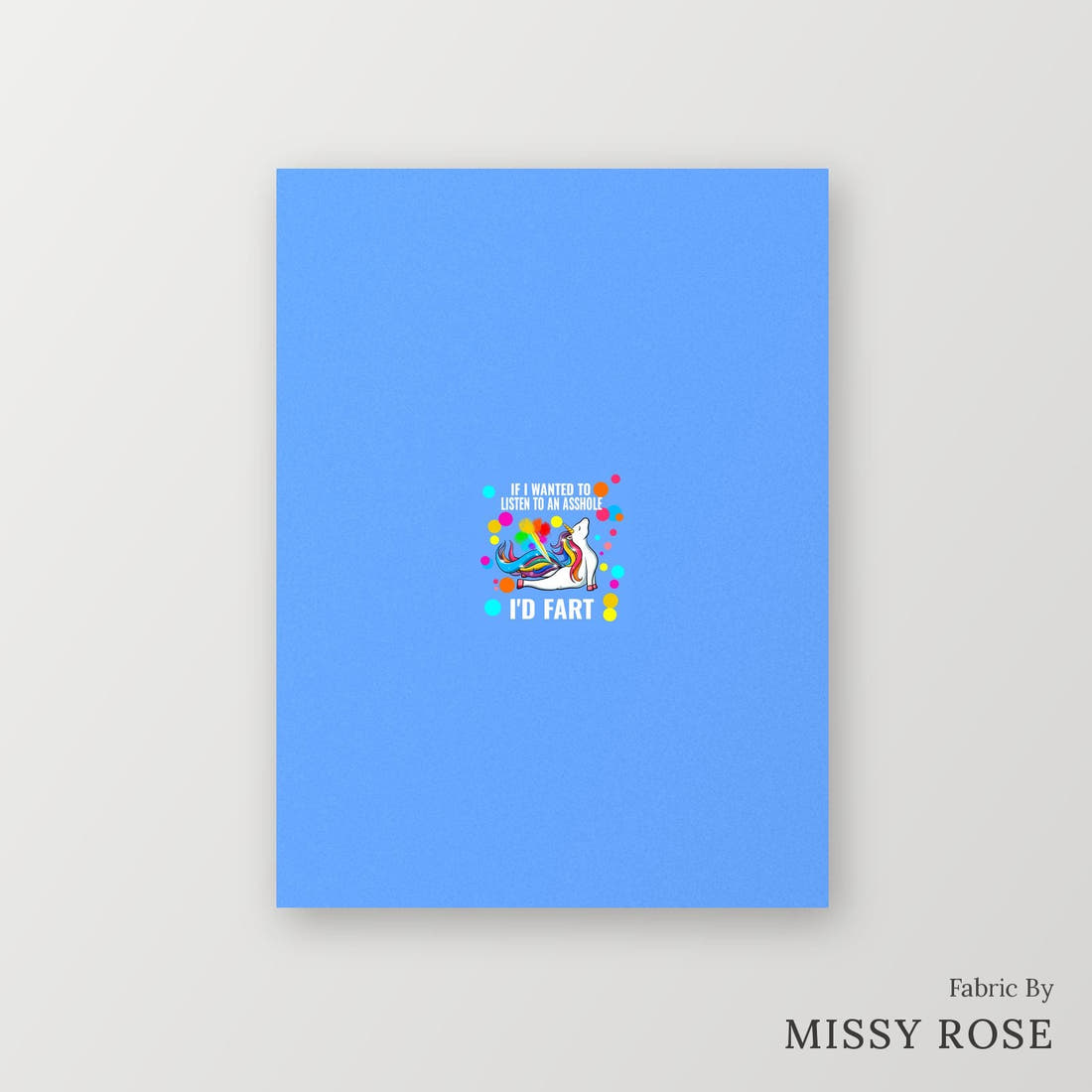 Profanity Fabric Panel 155 – printed fabric panel with centred picture, custom printed to order | Fabric by Missy Rose