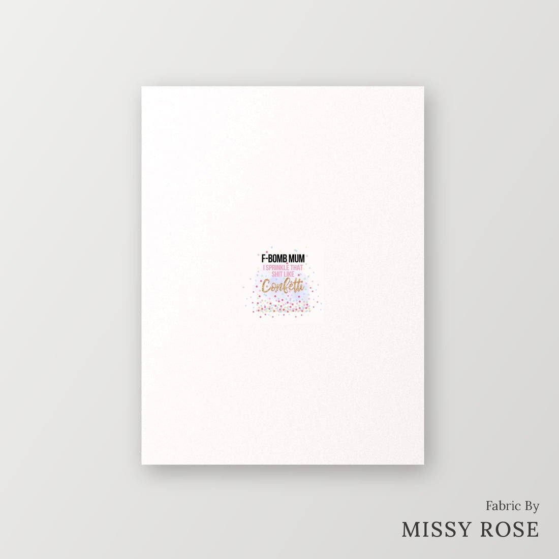 Profanity Fabric Panel 156 – printed fabric panel with centred picture, custom printed to order | Fabric by Missy Rose