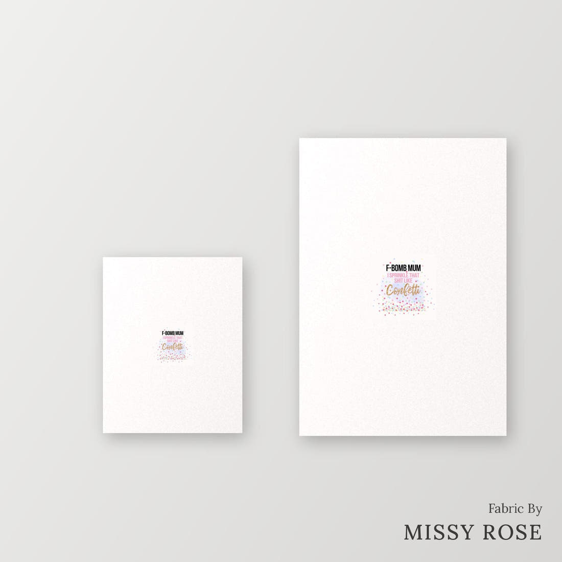 Profanity Fabric Panel 156 – universal and adult panel sizes side by side | Fabric by Missy Rose