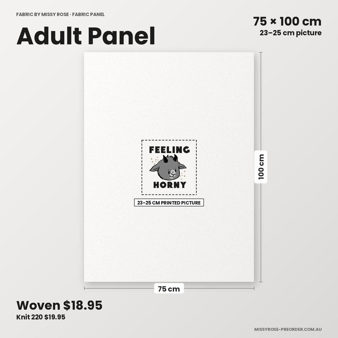 Profanity Fabric Panel 157 adult panel sizing – 23–25 cm printed picture on 75 × 100 cm fabric | Fabric by Missy Rose