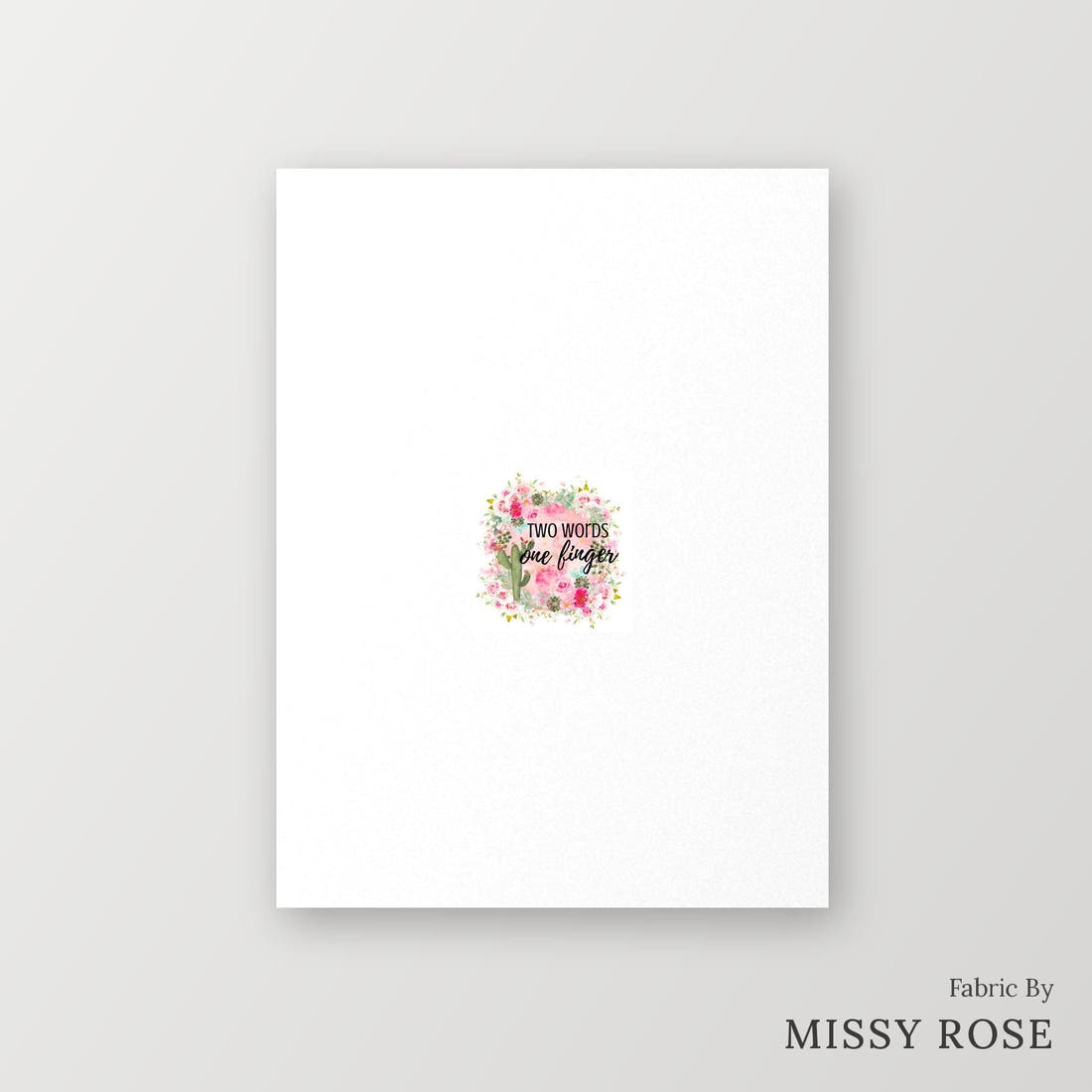 Profanity Fabric Panel 158 – printed fabric panel with centred picture, custom printed to order | Fabric by Missy Rose