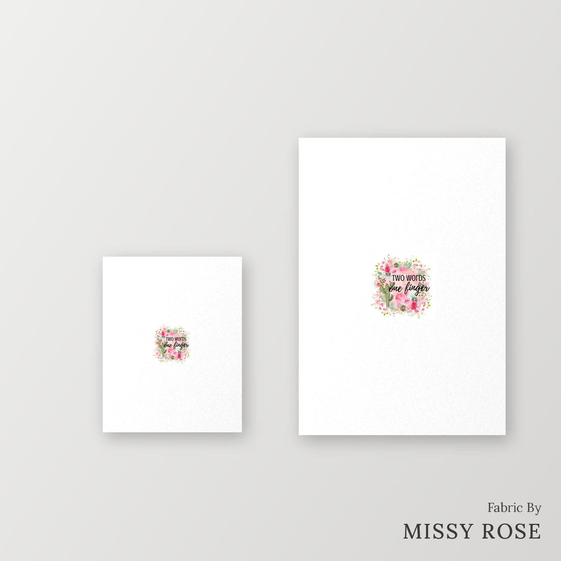 Profanity Fabric Panel 158 – universal and adult panel sizes side by side | Fabric by Missy Rose