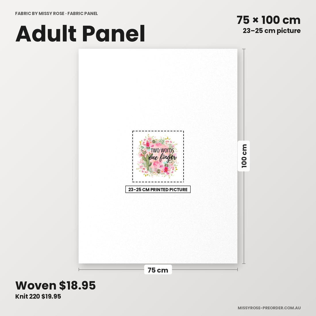 Profanity Fabric Panel 158 adult panel sizing – 23–25 cm printed picture on 75 × 100 cm fabric | Fabric by Missy Rose