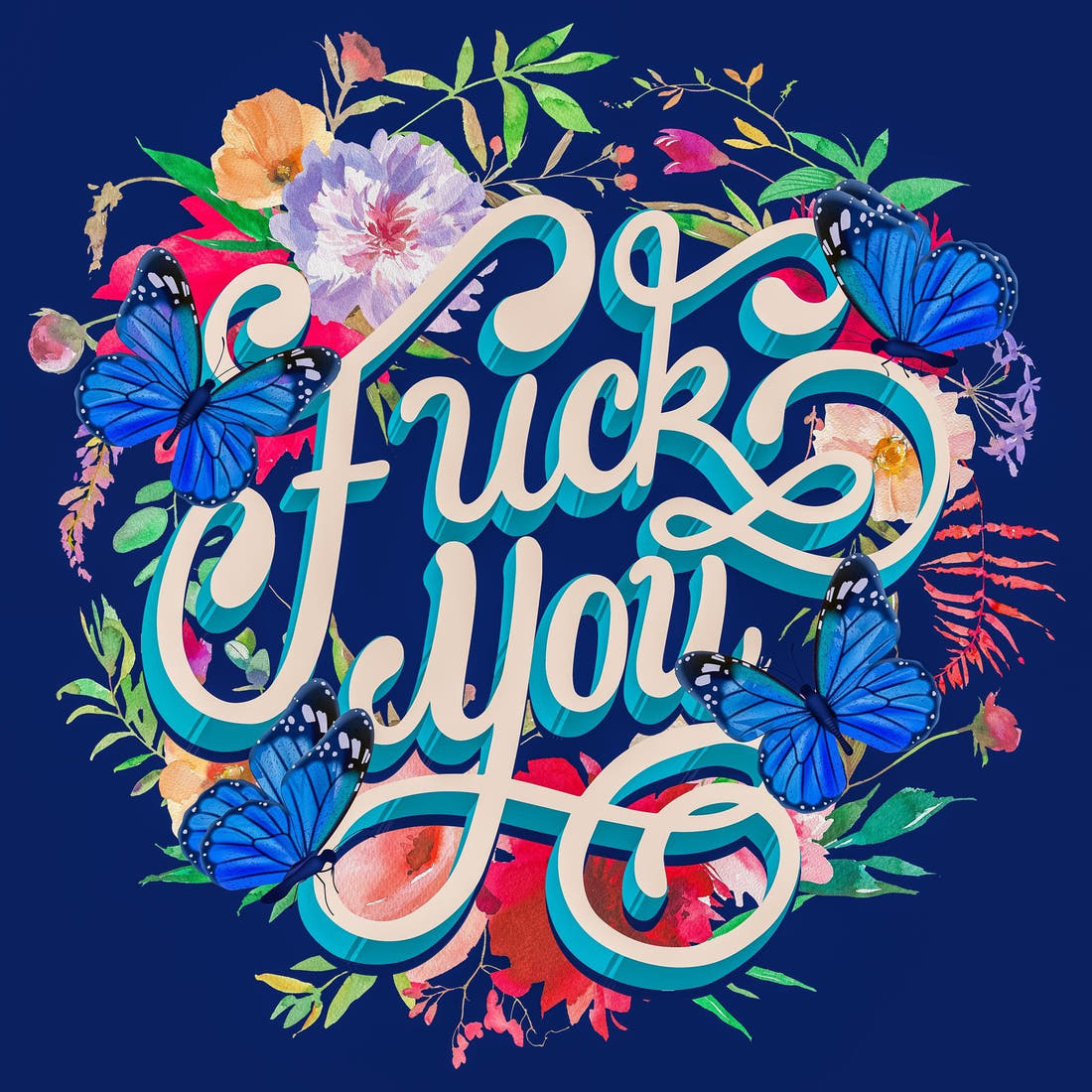 Profanity Fabric Panel 162 – full artwork close-up of the printed picture | Fabric by Missy Rose