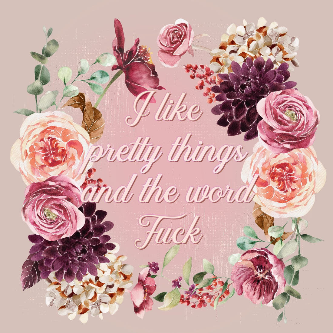 Profanity Fabric Panel 163 – full artwork close-up of the printed picture | Fabric by Missy Rose
