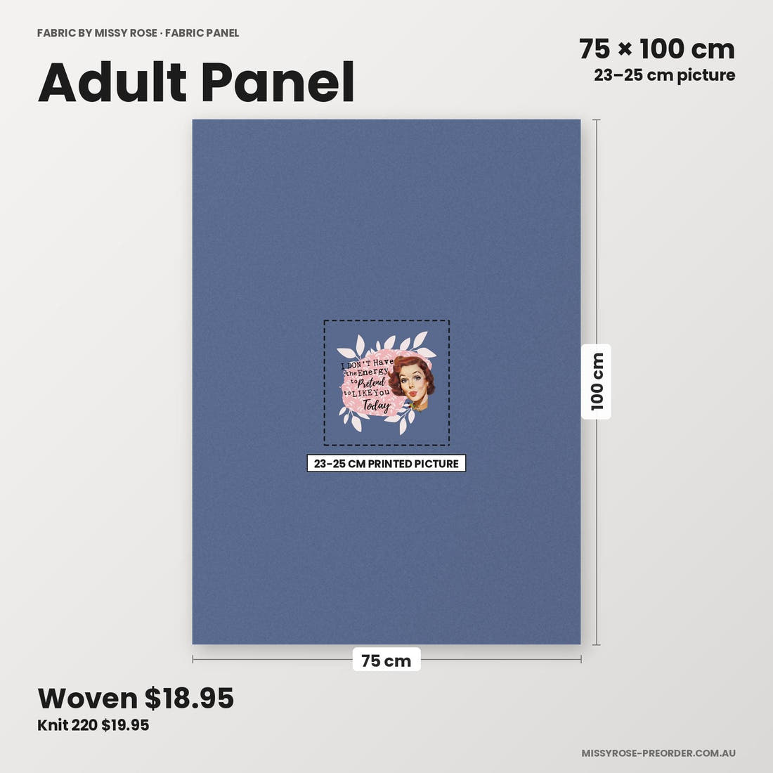 Profanity Fabric Panel 164 adult panel sizing – 23–25 cm printed picture on 75 × 100 cm fabric | Fabric by Missy Rose
