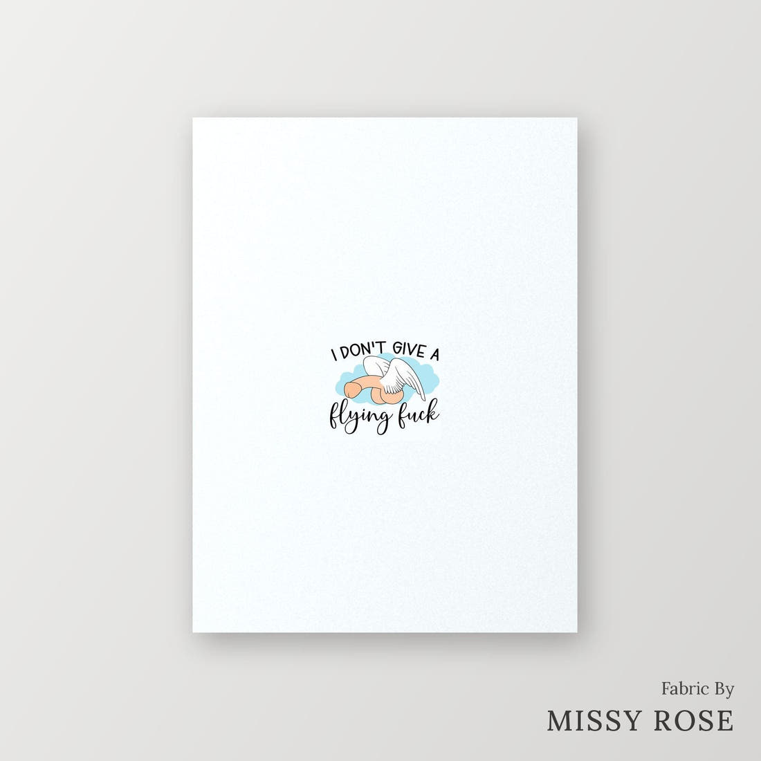 Profanity Fabric Panel 165 – printed fabric panel with centred picture, custom printed to order | Fabric by Missy Rose