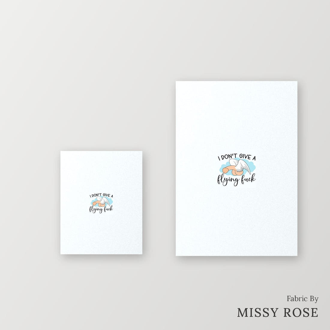 Profanity Fabric Panel 165 – universal and adult panel sizes side by side | Fabric by Missy Rose
