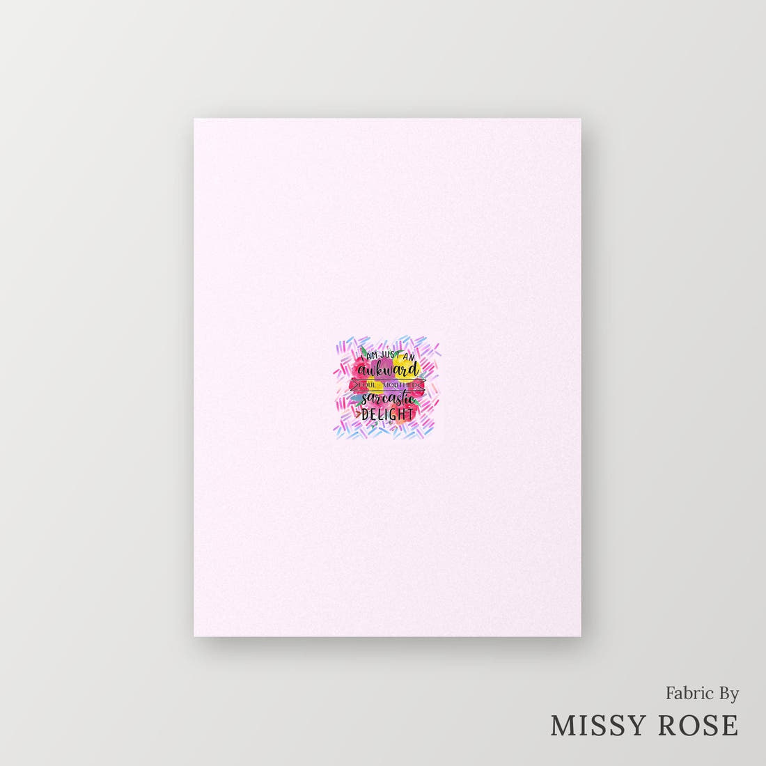 Profanity Fabric Panel 166 – printed fabric panel with centred picture, custom printed to order | Fabric by Missy Rose