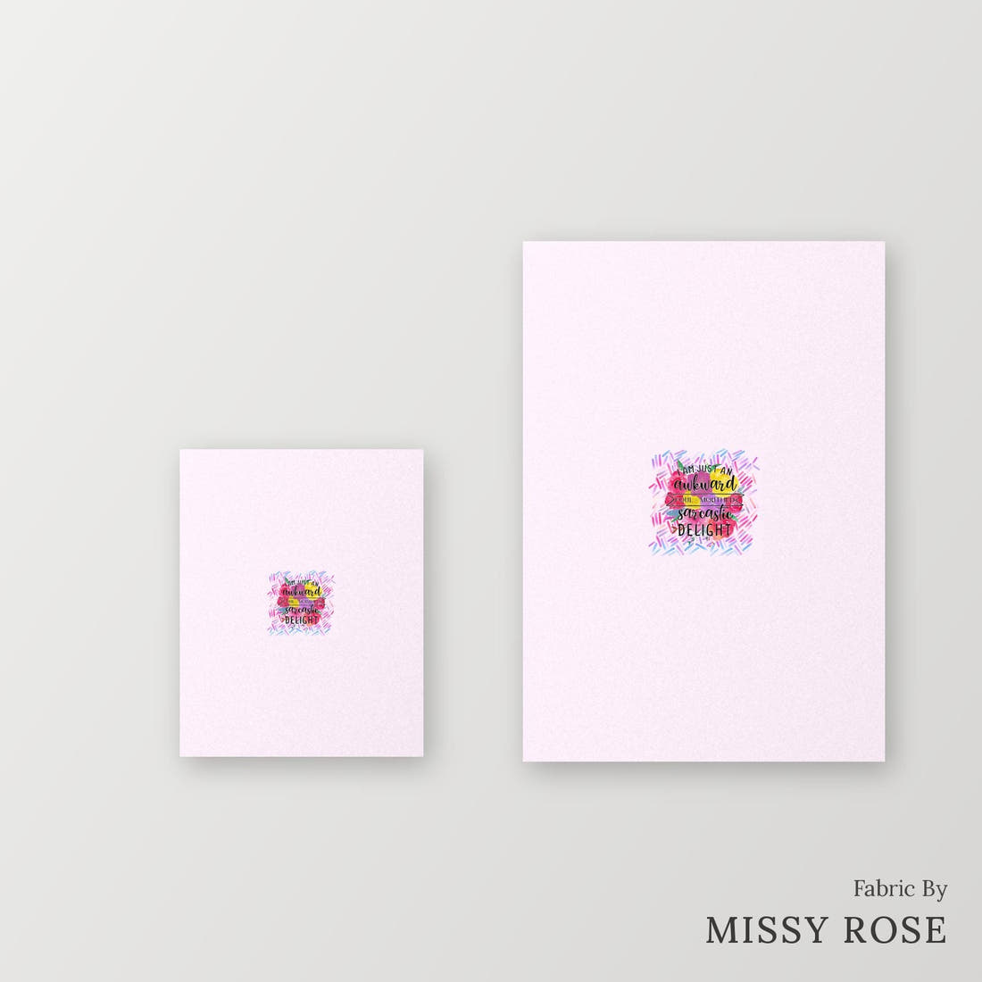 Profanity Fabric Panel 166 – universal and adult panel sizes side by side | Fabric by Missy Rose