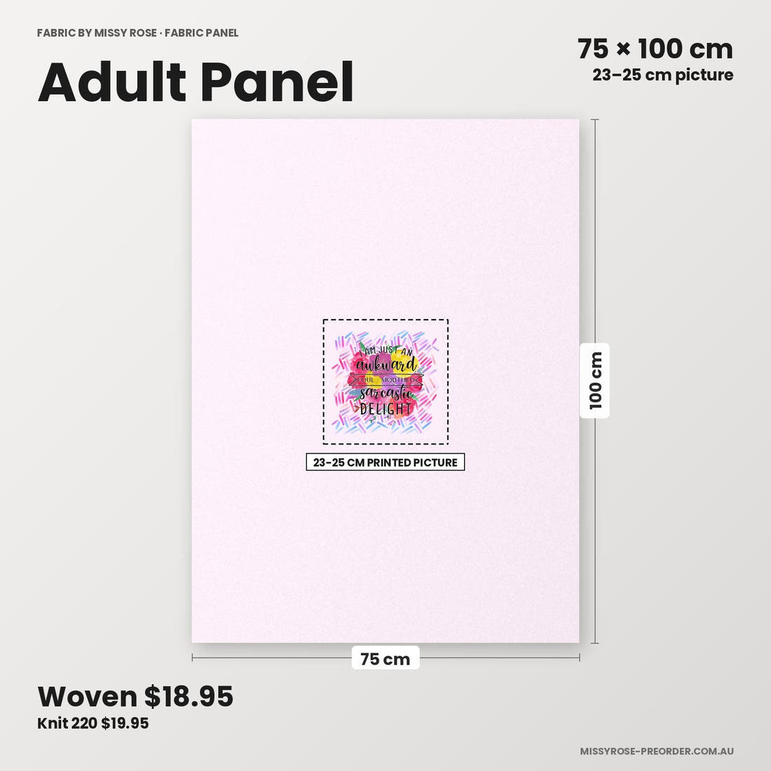 Profanity Fabric Panel 166 adult panel sizing – 23–25 cm printed picture on 75 × 100 cm fabric | Fabric by Missy Rose