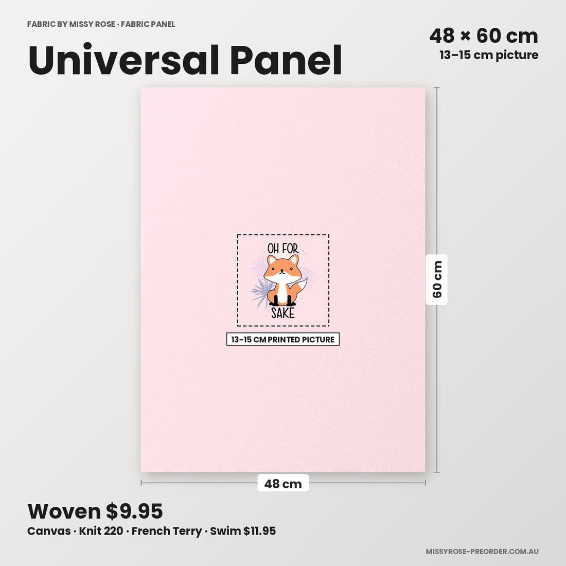 Profanity Fabric Panel 167 universal panel sizing – 13–15 cm printed picture on 48 × 60 cm fabric | Fabric by Missy Rose
