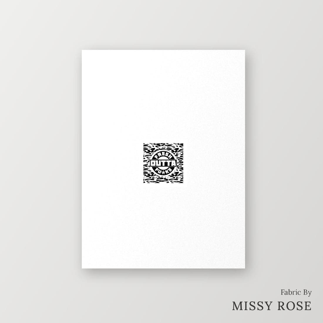 Profanity Fabric Panel 169 – printed fabric panel with centred picture, custom printed to order | Fabric by Missy Rose