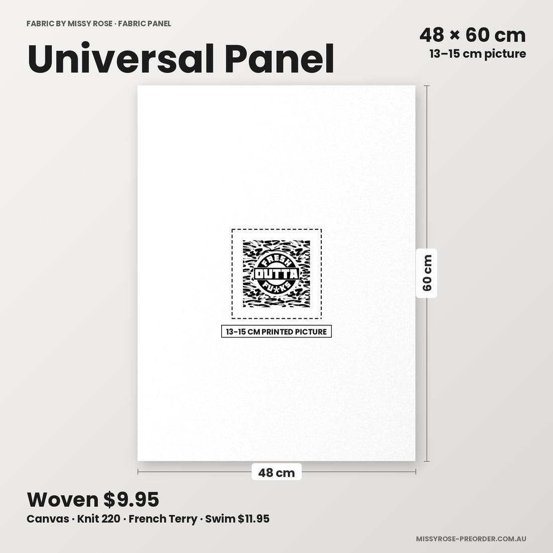 Profanity Fabric Panel 169 universal panel sizing – 13–15 cm printed picture on 48 × 60 cm fabric | Fabric by Missy Rose