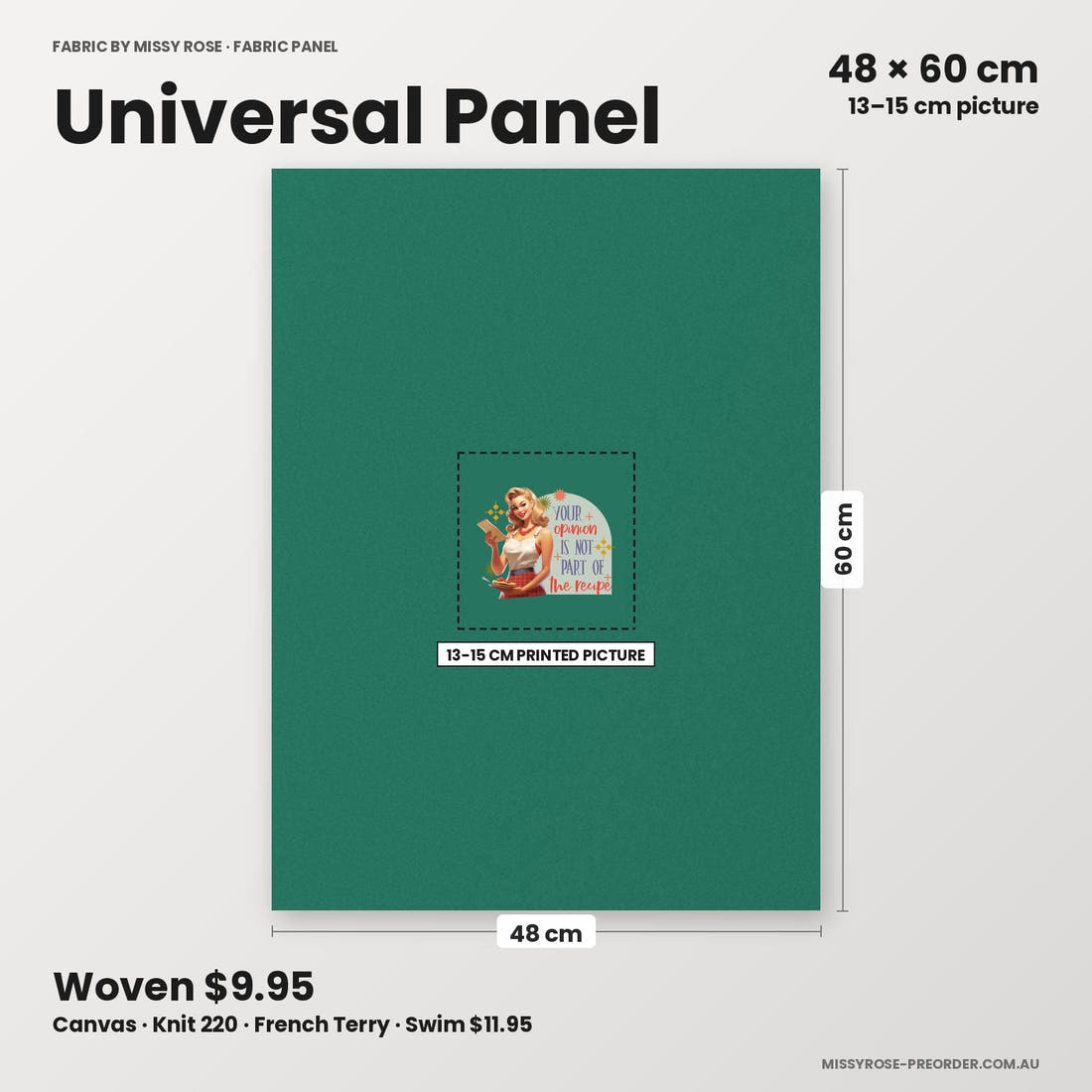 Profanity Fabric Panel 17 universal panel sizing – 13–15 cm printed picture on 48 × 60 cm fabric | Fabric by Missy Rose