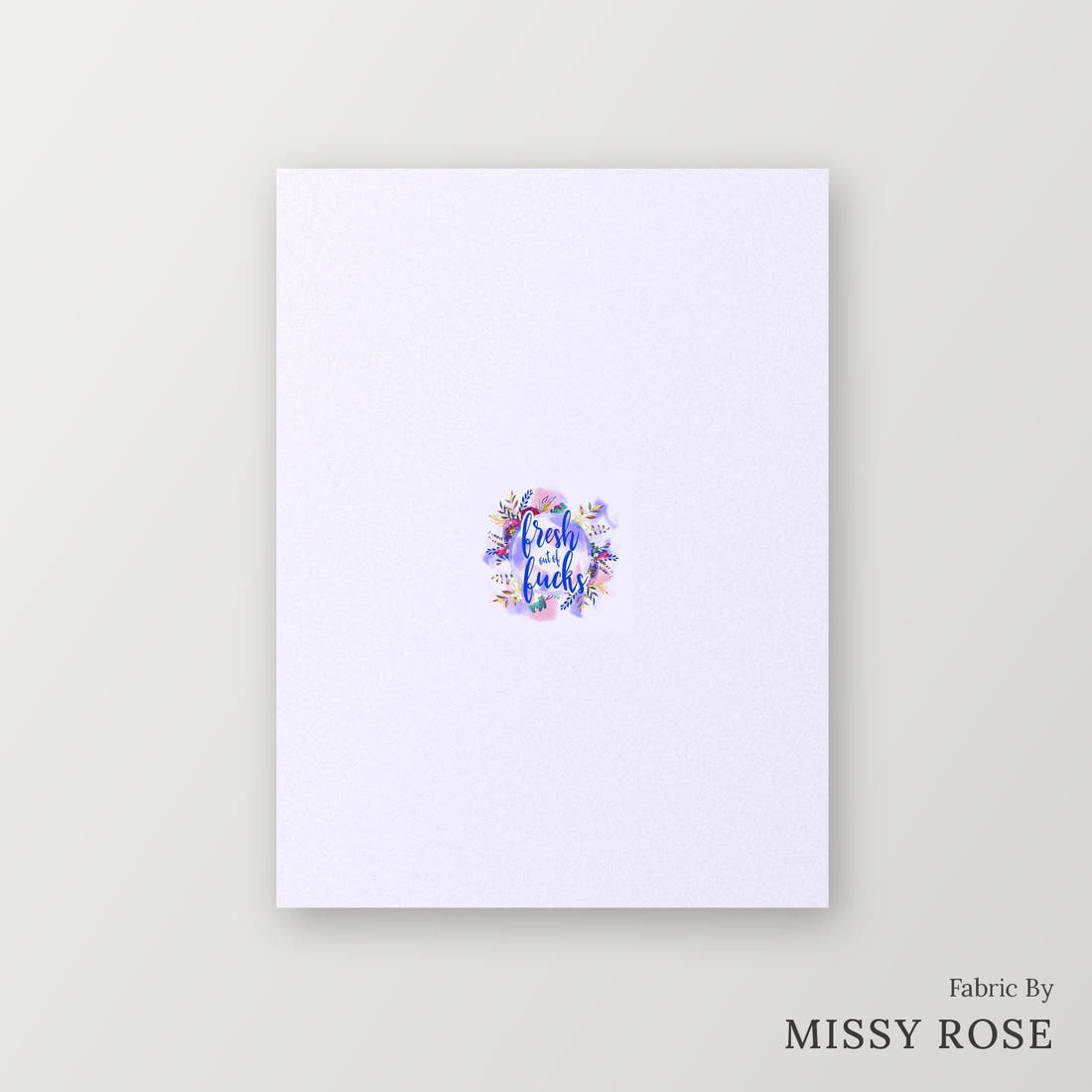 Profanity Fabric Panel 170 – printed fabric panel with centred picture, custom printed to order | Fabric by Missy Rose