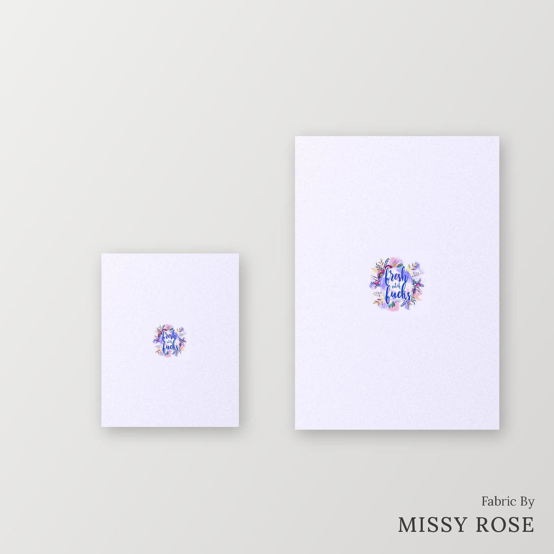 Profanity Fabric Panel 170 – universal and adult panel sizes side by side | Fabric by Missy Rose