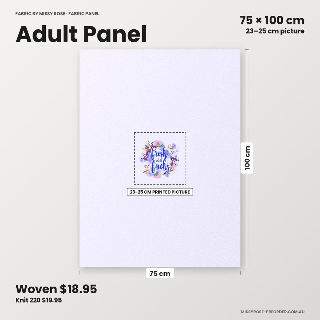 Profanity Fabric Panel 170 adult panel sizing – 23–25 cm printed picture on 75 × 100 cm fabric | Fabric by Missy Rose