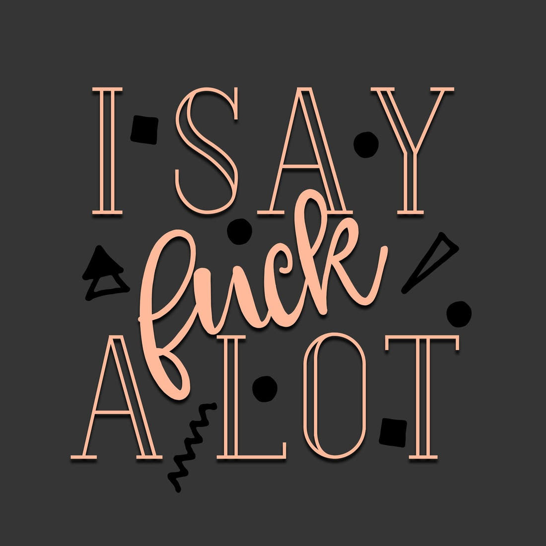 Profanity Fabric Panel 174 – full artwork close-up of the printed picture | Fabric by Missy Rose