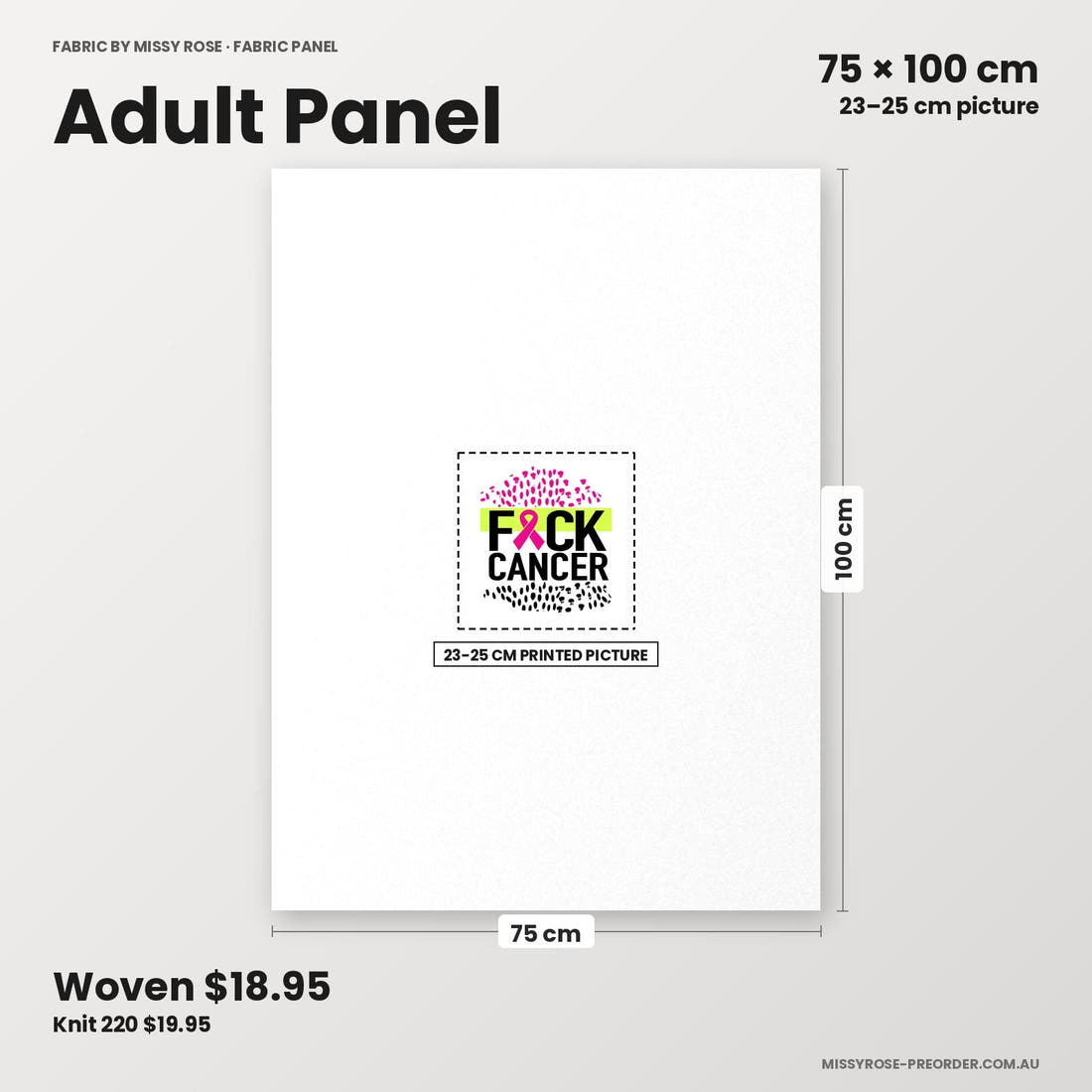 Profanity Fabric Panel 175 adult panel sizing – 23–25 cm printed picture on 75 × 100 cm fabric | Fabric by Missy Rose