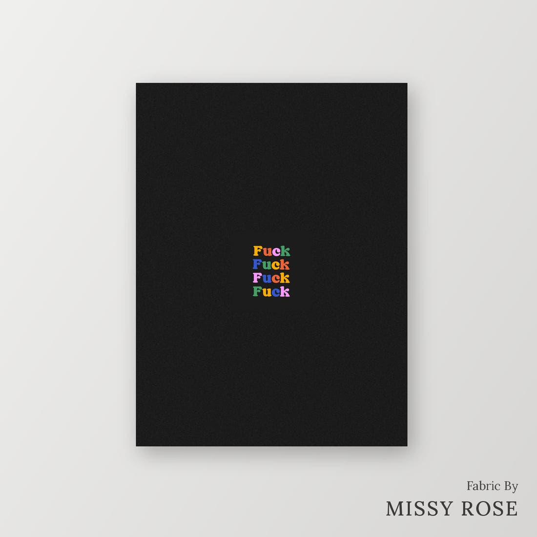 Profanity Fabric Panel 176 – printed fabric panel with centred picture, custom printed to order | Fabric by Missy Rose