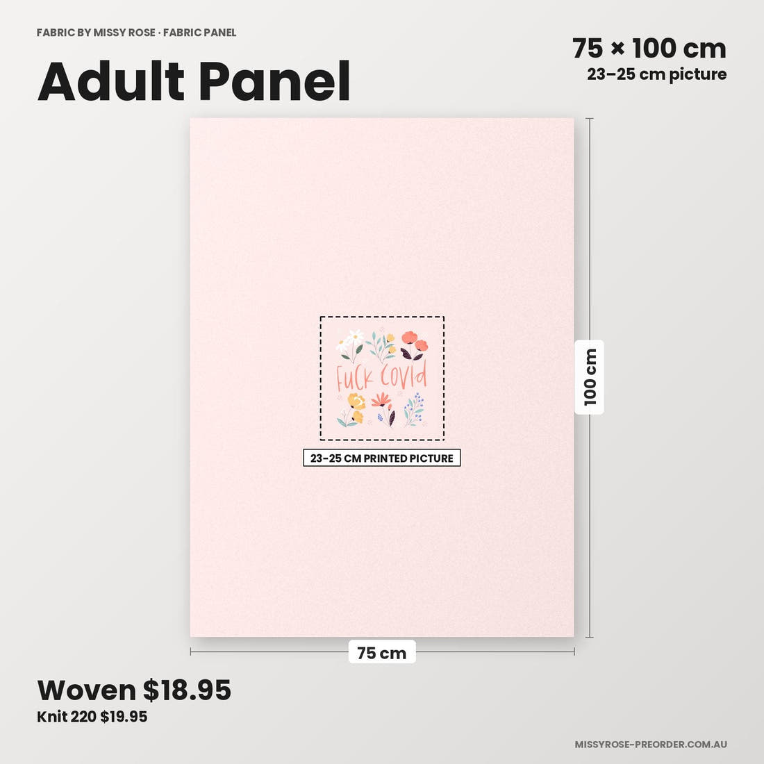 Profanity Fabric Panel 177 adult panel sizing – 23–25 cm printed picture on 75 × 100 cm fabric | Fabric by Missy Rose