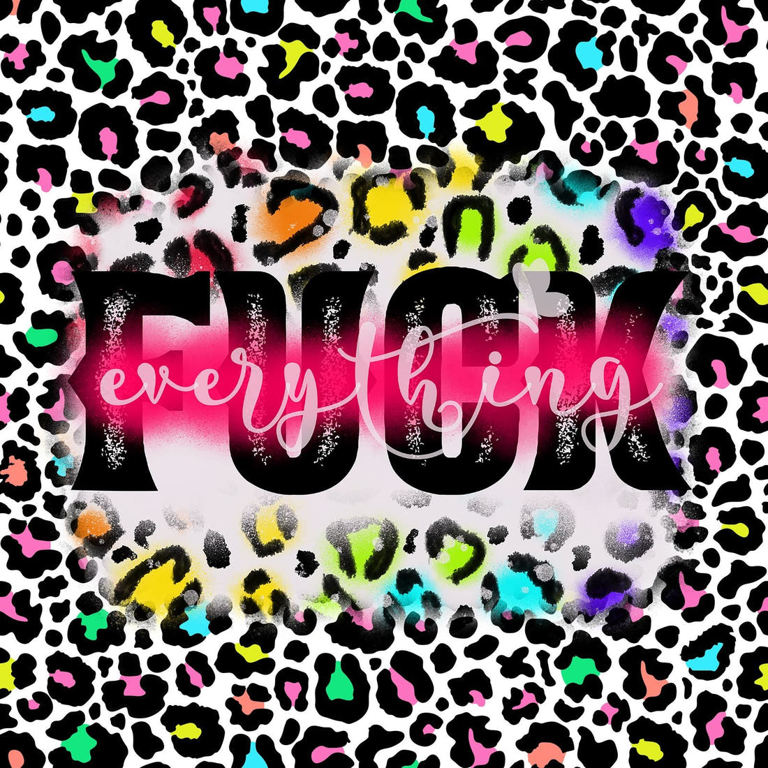 Profanity Fabric Panel 180 – full artwork close-up of the printed picture | Fabric by Missy Rose