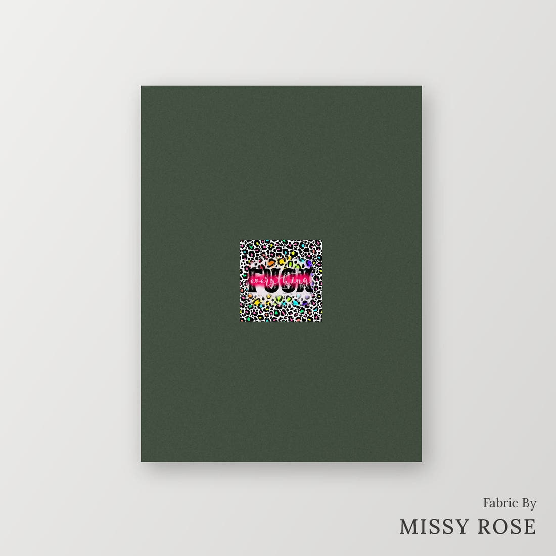 Profanity Fabric Panel 180 – printed fabric panel with centred picture, custom printed to order | Fabric by Missy Rose