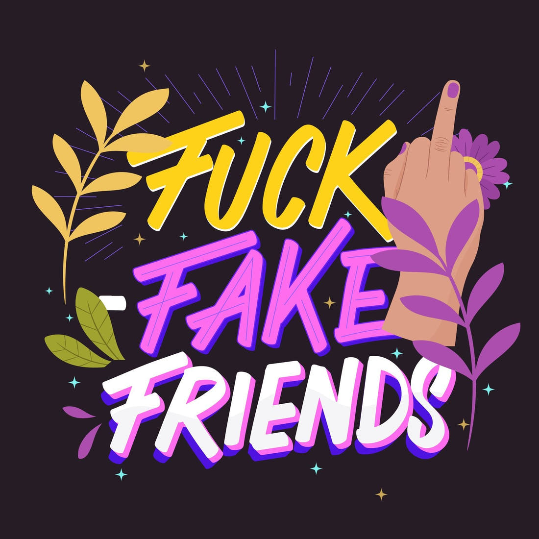 Profanity Fabric Panel 181 – full artwork close-up of the printed picture | Fabric by Missy Rose