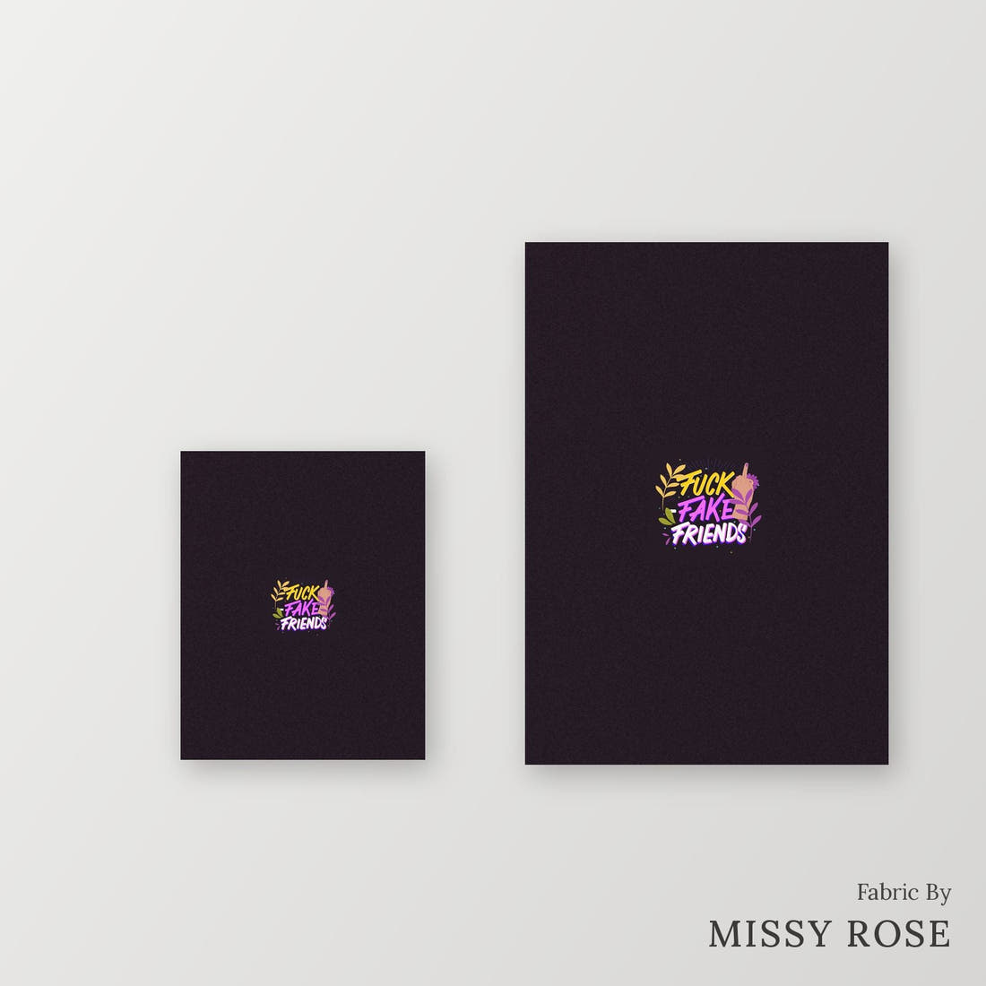 Profanity Fabric Panel 181 – universal and adult panel sizes side by side | Fabric by Missy Rose