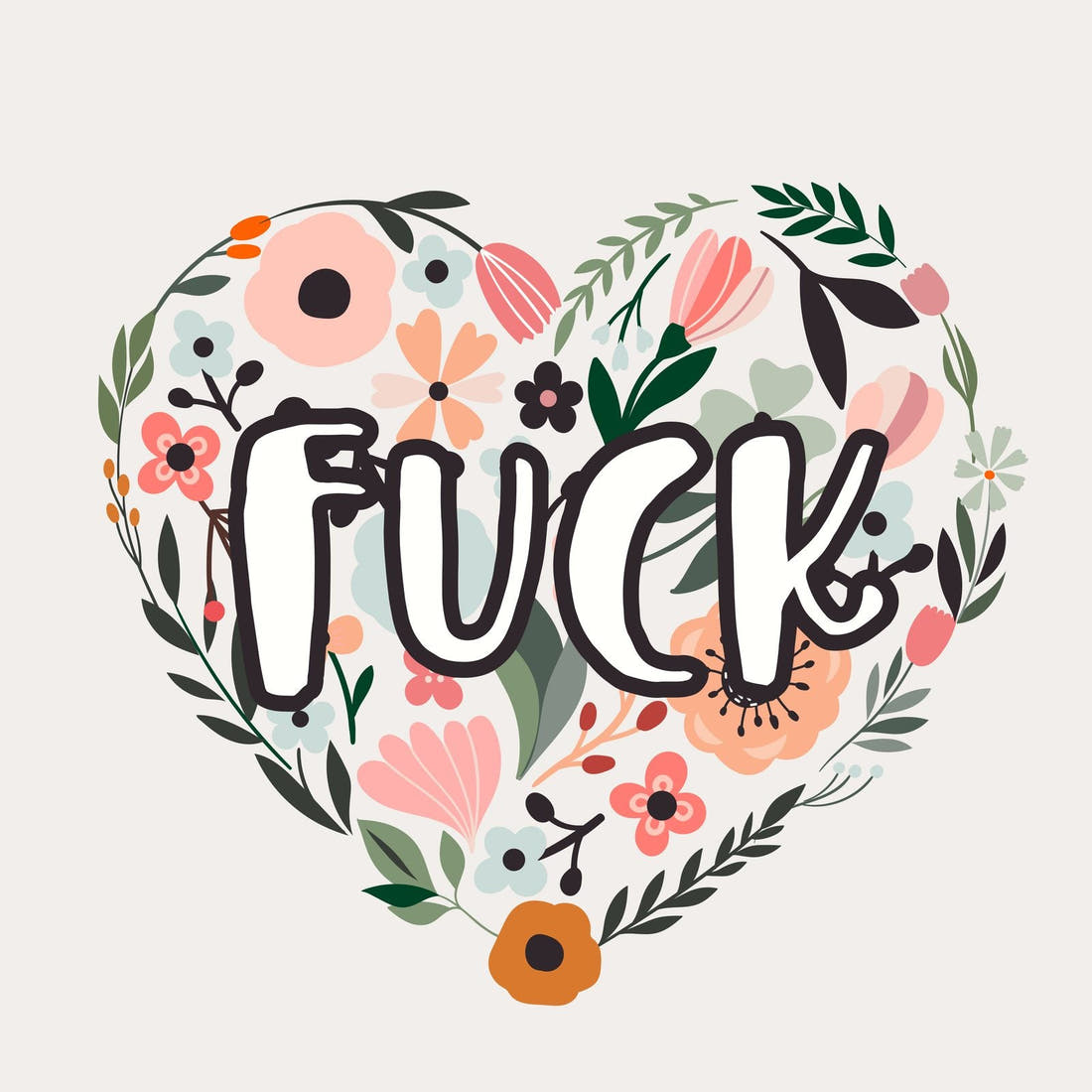 Profanity Fabric Panel 184 – full artwork close-up of the printed picture | Fabric by Missy Rose