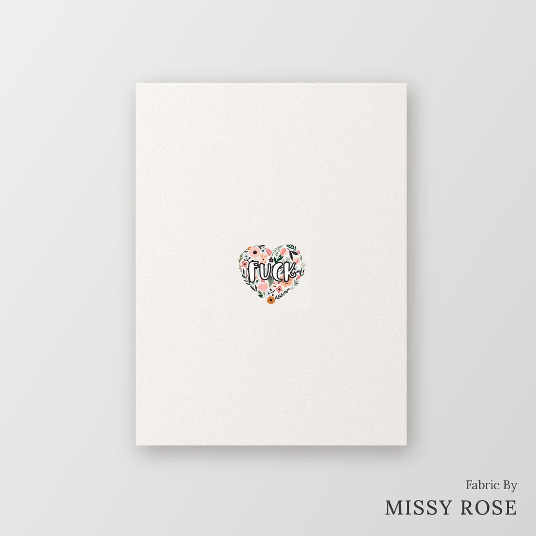 Profanity Fabric Panel 184 – printed fabric panel with centred picture, custom printed to order | Fabric by Missy Rose