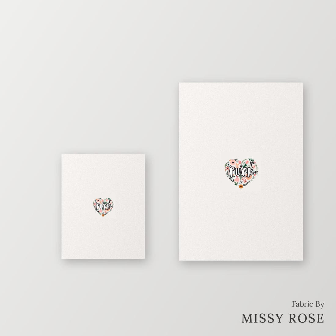 Profanity Fabric Panel 184 – universal and adult panel sizes side by side | Fabric by Missy Rose