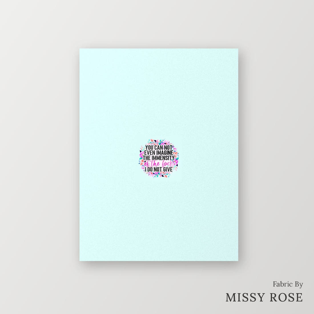Profanity Fabric Panel 185 – printed fabric panel with centred picture, custom printed to order | Fabric by Missy Rose